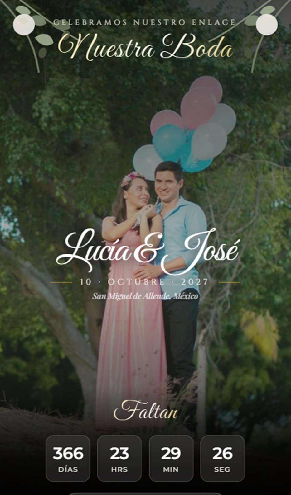 Ejemplo de Invitación Digital para Boda Elegante