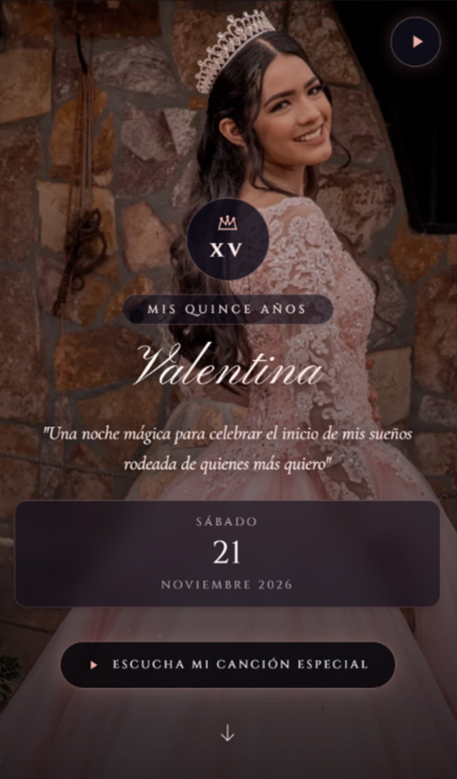Diseño XV Años Dark Luxury Noche